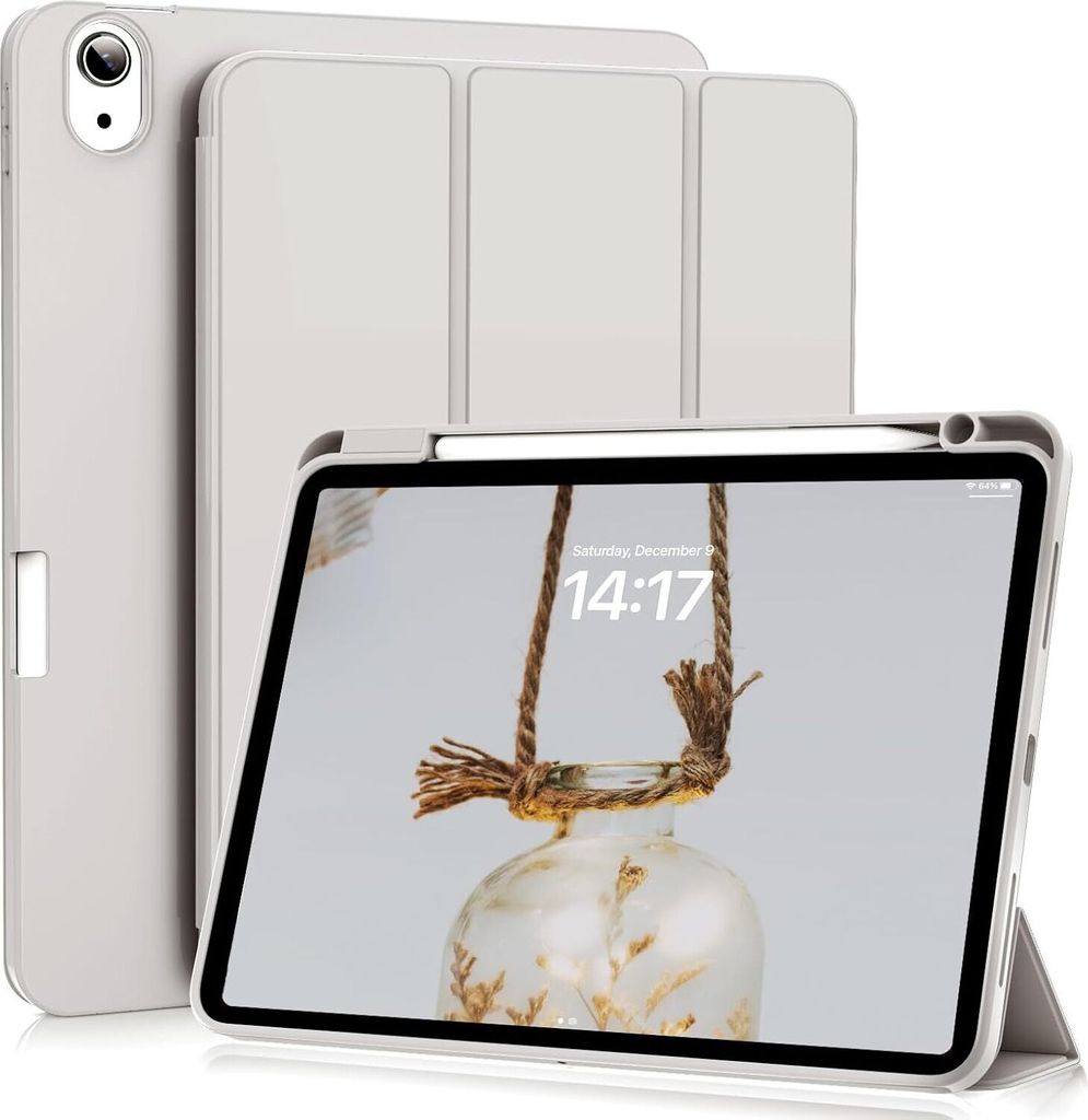 Hülle für iPad Air 6 11 Zoll 2024 M2/ iPad Air 5 4 (2022/2020 10,9 Zoll) mit Stifthalter, Weich TPU Schutzhülle Auto Schlafen/Wachen, Unterstüt...