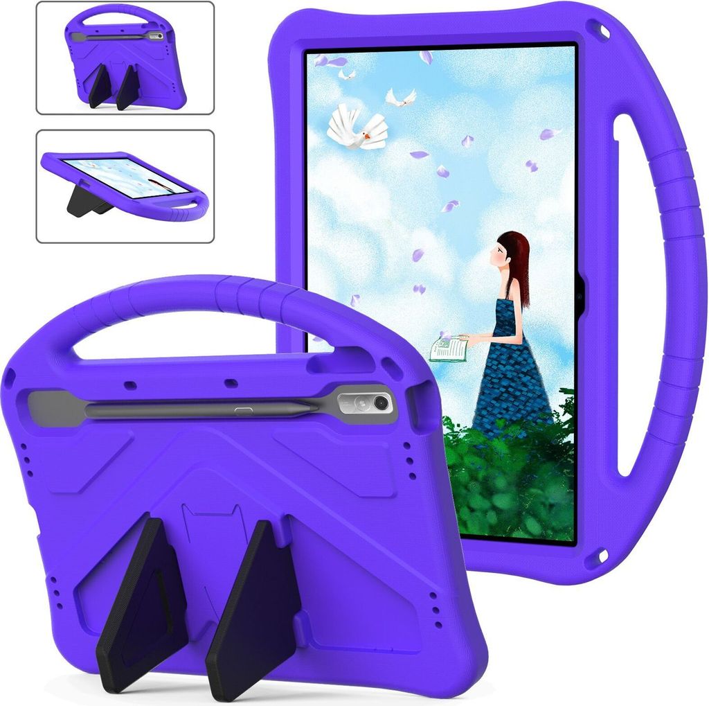 Kinder Hülle für Lenovo Tab P11 2nd Gen 11.5" TB350FU/TB350XU 2023, Eva Leichte Stoßfeste Ständer, Kids Griff Schutzhülle Lila