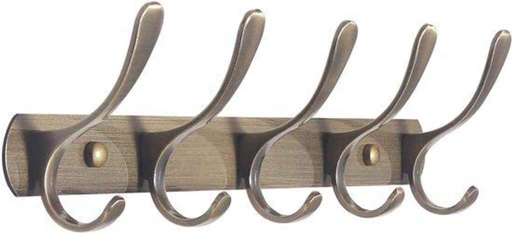 Metalen kapstok mit 5 Haken, bronze, für Kleidung, Mäntel, Hüte, Jacken, Rucksäcke, ideal für Heim und Büro
