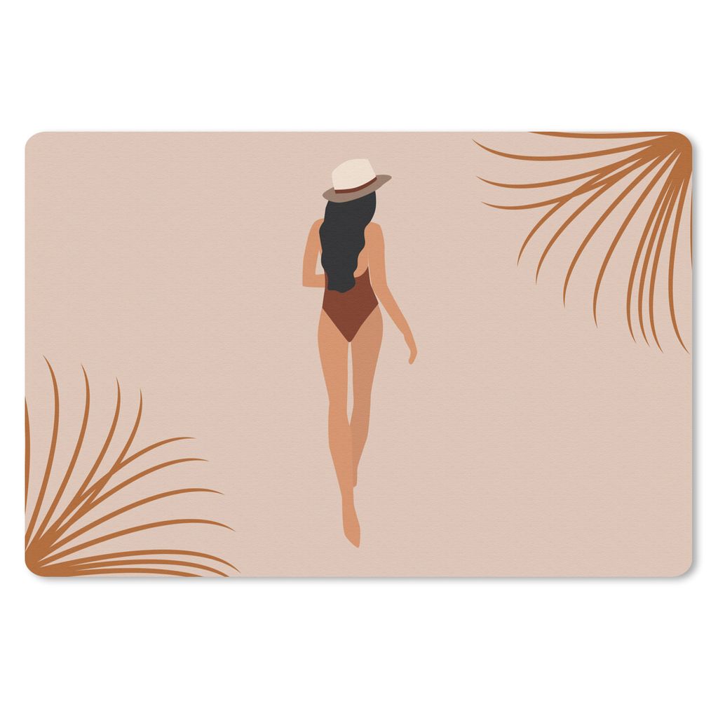 MuchoWow Mauspad Mousepad Sommer - Frau - Abstrakt 27x18 cm - Mousepads - Maus Mat - Pad - Mausunterlage - Büroartikel - Desk Matten