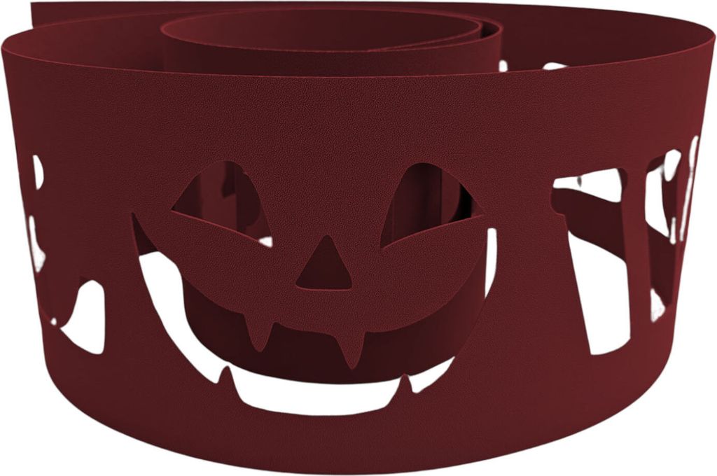 zaun|zu PREMIUM Happy Halloween Sichtschutzstreifen für Deinen Zaun Bordeauxrot 2,55m