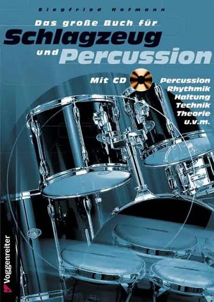 Livre de percussion et batterie illustré avec CD de démonstration sonore