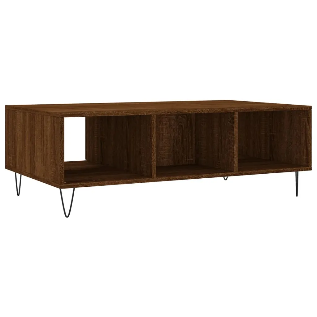 Tavolino in rovere marrone 104x60x35 cm materiale a base di legno