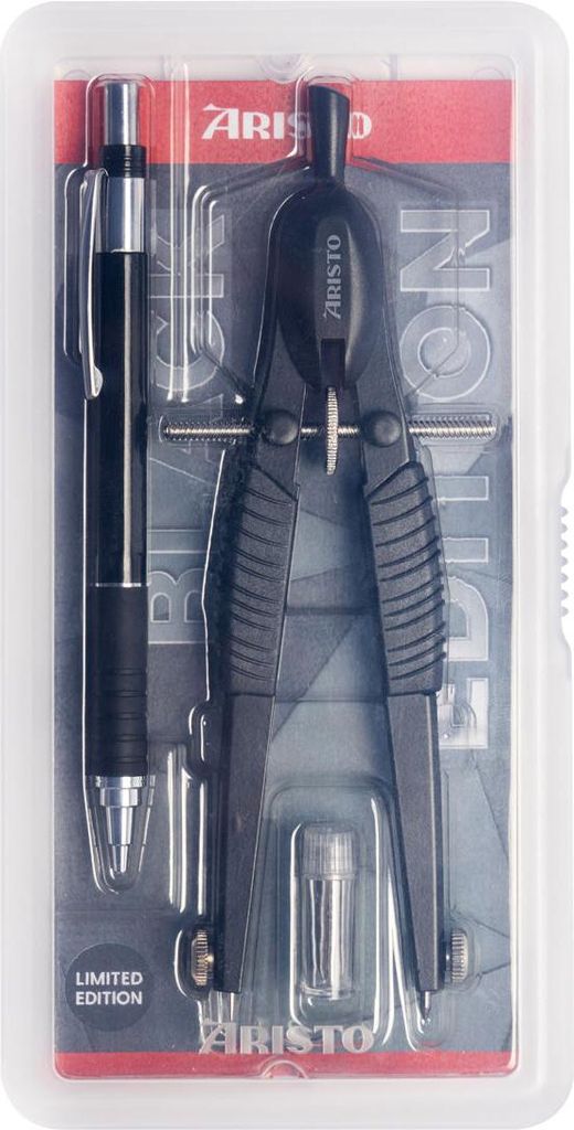 Aristo TopLine Zirkel ohne Gelenke mit Feinminenstift Black Editon
