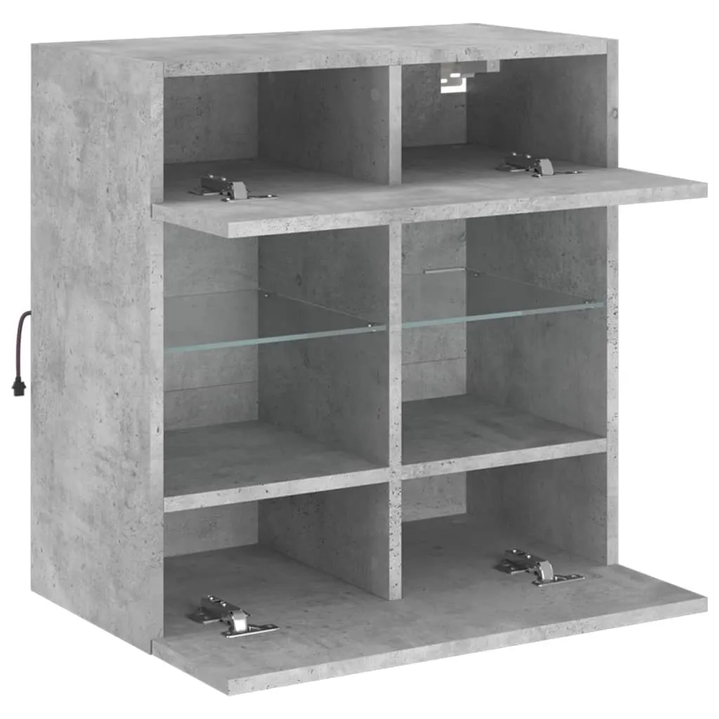 Mobile TV Sospeso Grigio Cemento LED - Ideale per Famiglie e Piccoli Spazi - 9
