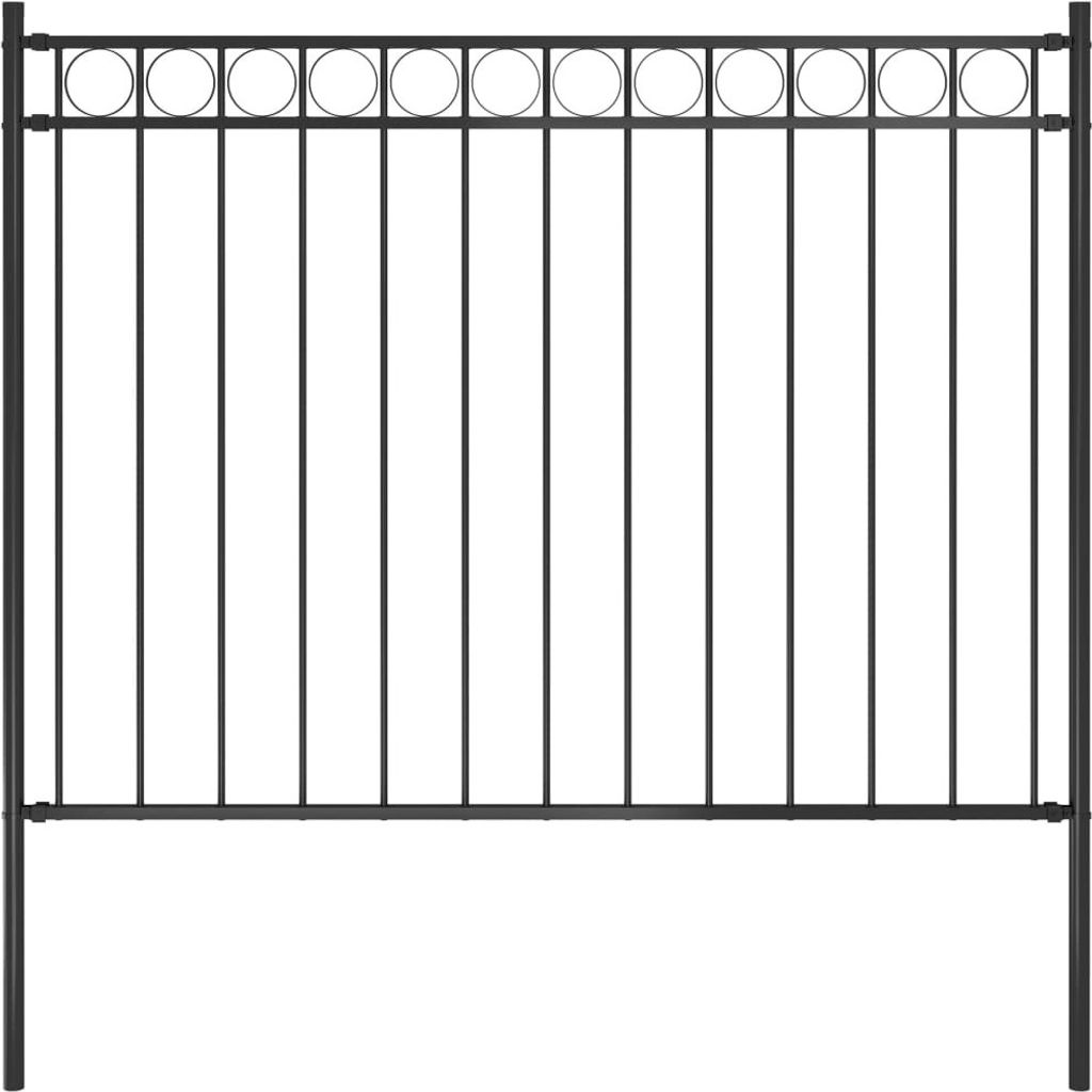 Gartenzaun Stahl 1,7x1,2 m Schwarz , Drahtzäune Design 2024