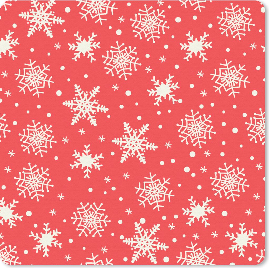 MuchoWow Mauspad Mousepad Muster - Schneeflocke - Weihnachten - Rot - Weiß 30x30 cm - Mousepads - Maus Mat - Pad - Mausunterlage - Gaming