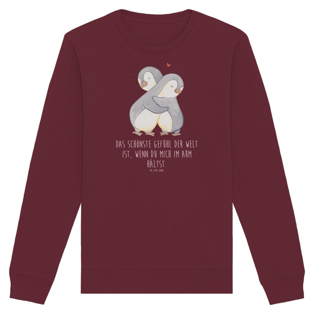 Mr. & Mrs. Panda Baumwoll Pullover Pinguine Kuscheln Größe M - Burgundy - Geschenk, für Freundin, Hochzeitstag, Freund, Sweater, Frauen, Sweatsh...