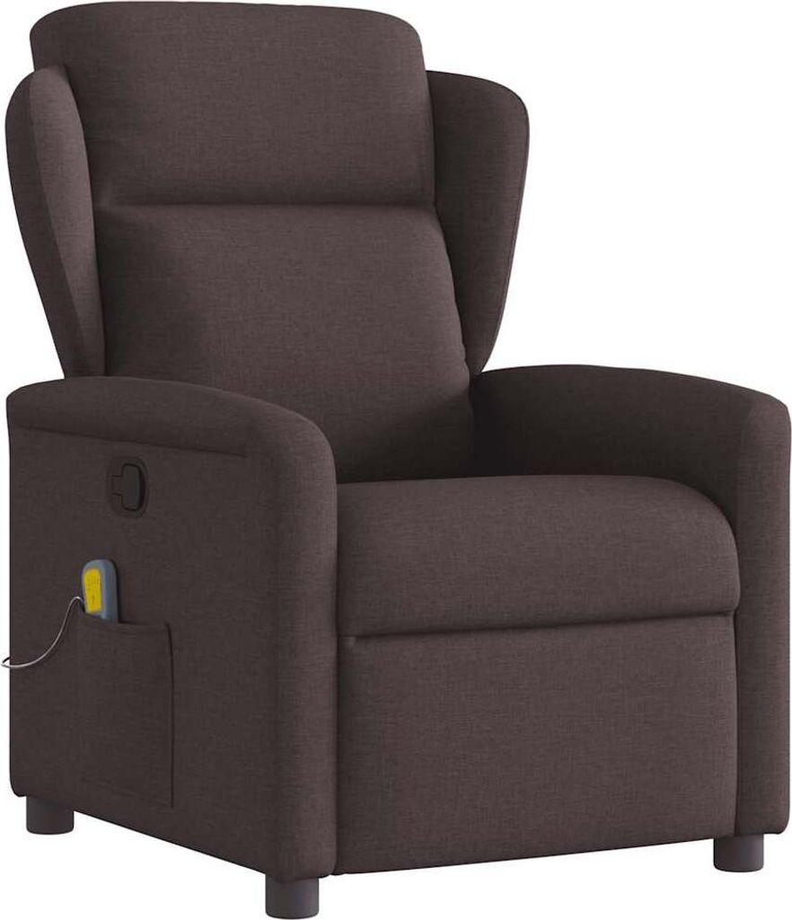 Massagesessel Dunkelbraun Stoff