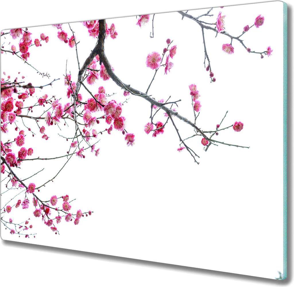 Coloray Herdabdeckplatte 60x52 cm Schneidebrett Kochplattenabdeckung Küchenbrett Hackbrett - Baumzweige Blumen