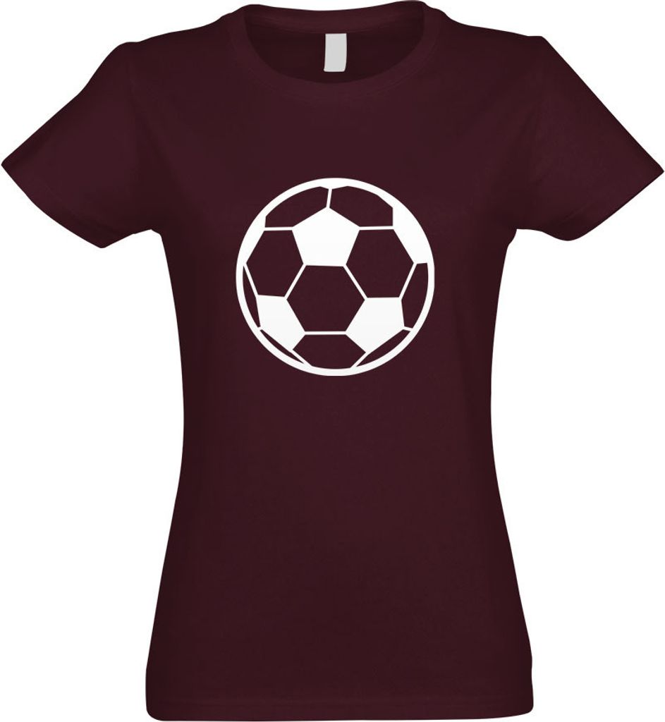 Kiwistar - T-Shirt tailliert - Damen - Burgund - Fußball - mit Motiv Bedruckt - Funshirt Design - Sport - Freizeit - Damen - M