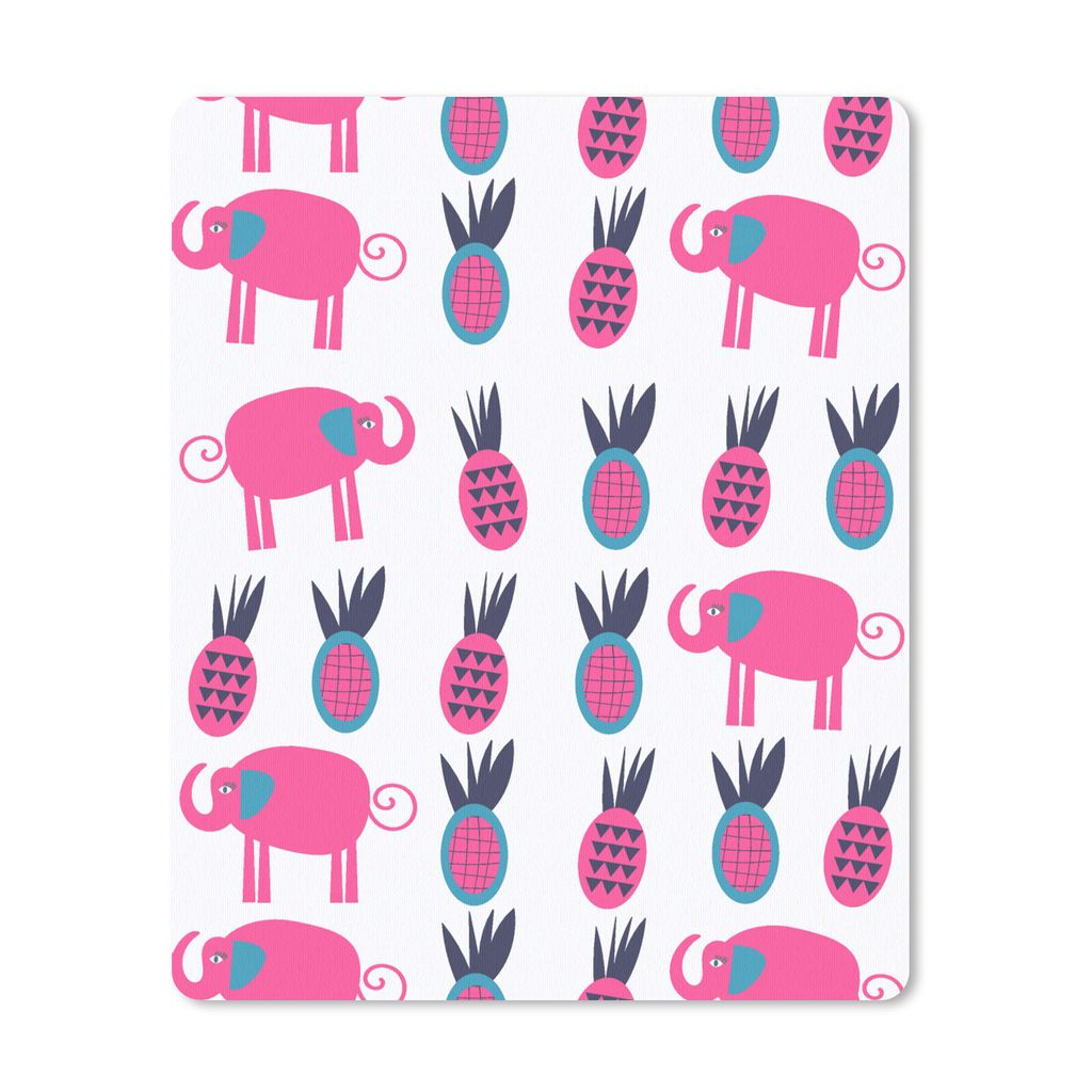 MuchoWow Mauspad Mousepad Ananas - Elefant - Design 19x23 cm - Mousepads - Maus Mat - Pad - Mausunterlage - Mauspads - Spielen