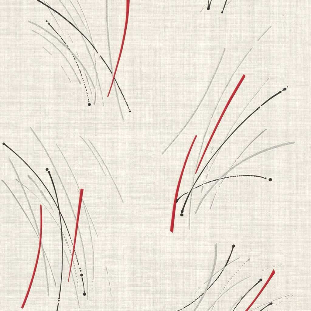 Rasch | Selection | 735055 | Vliestapete | Muster & Motive | 10.05 x 0.53 m | Grau | Rot | Creme | Wohnzimmer | Flur | B