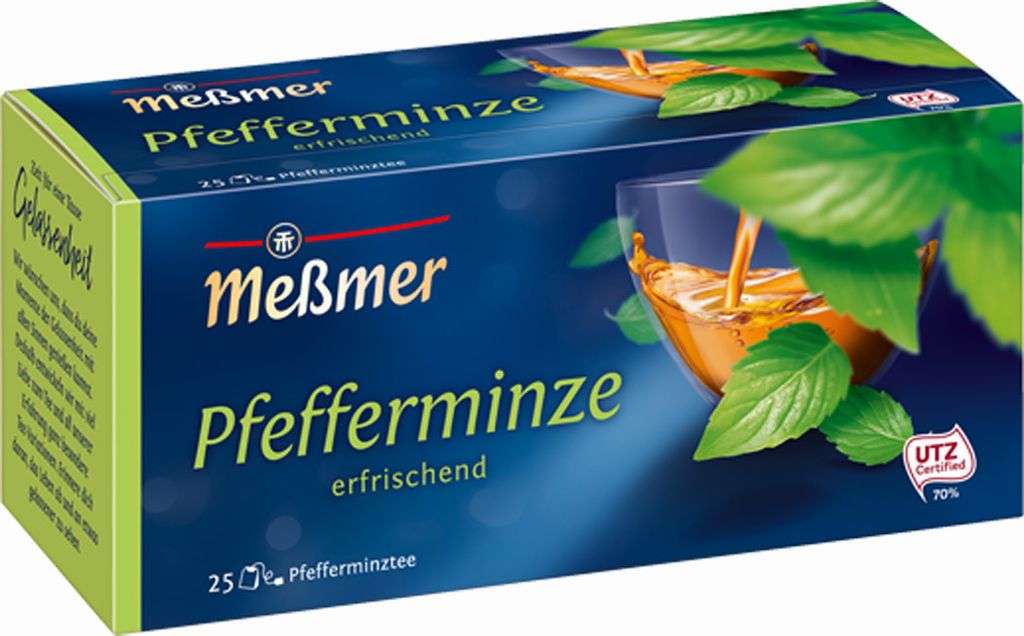 Meßmer Pfefferminze frisch würzig Pfefferminz Kräutertee 56g 12er Pack