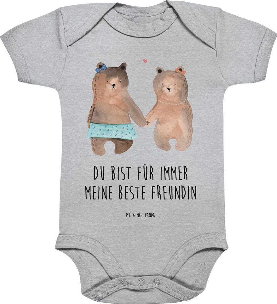 Mr. & Mrs. Panda overall baby Bär Freundin 12. - 18. Monat - Heather Grey - Geschenk, Strampler, Babybody, Teddy, Babystrampler, body baumwolle, E...