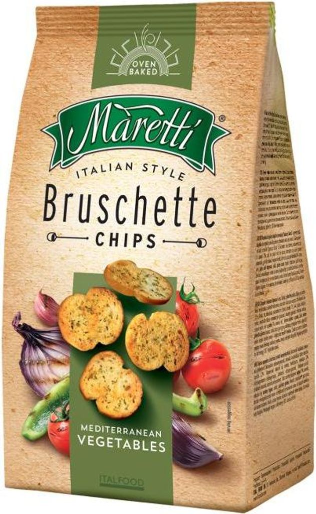 Maretti Bruschette Chips Mediterranean Vegetables feine Brotchips 150g