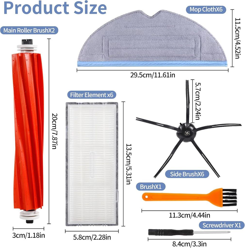 Chuancheng 17-teiliges Ersatzteile Set Für Mova Z60 Ultra Saugroboter