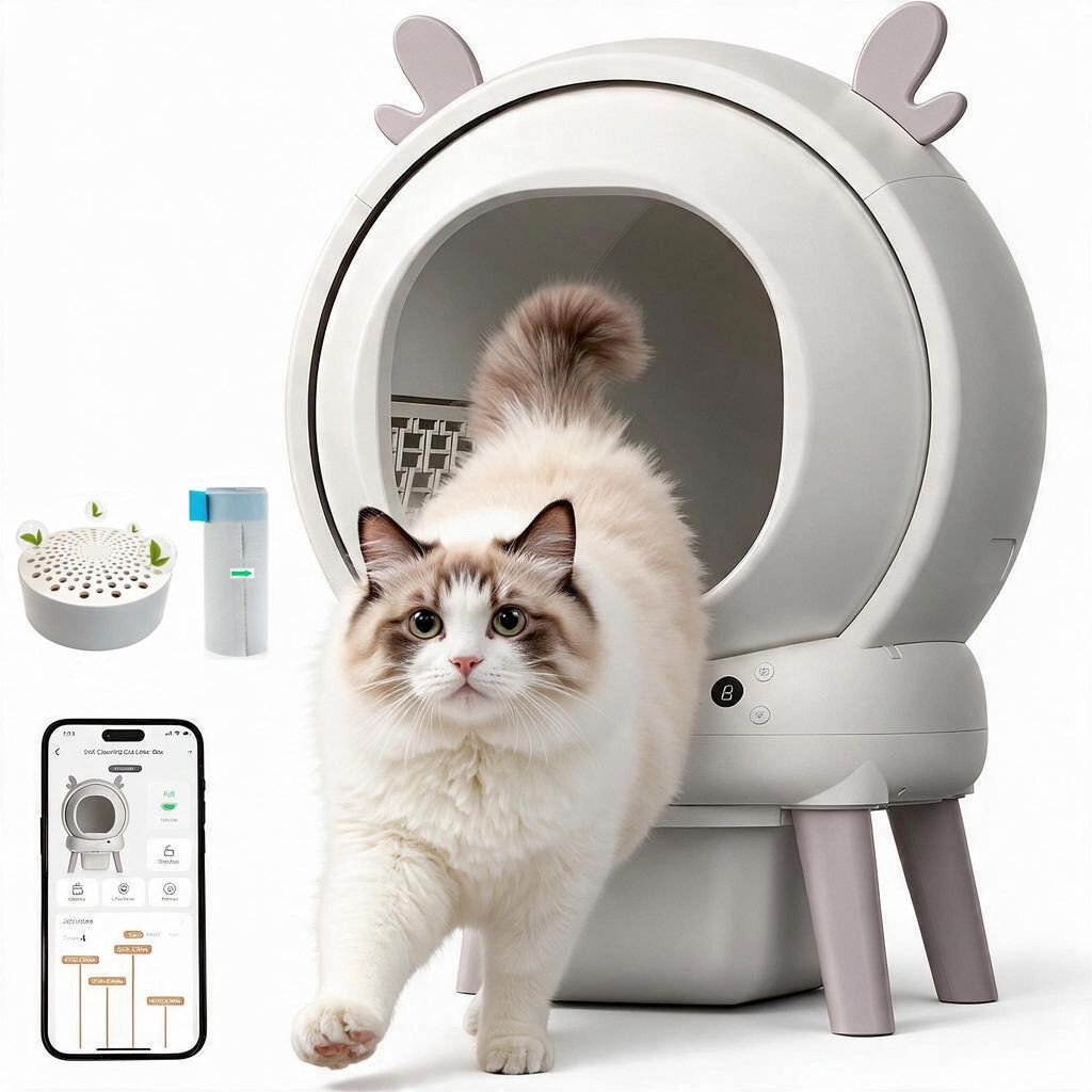 Bac à litière autonettoyant XXL 65 L, automatique via Image du produit 
