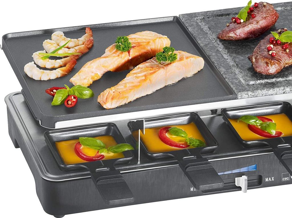 Clatronic®️ Raclette z gorącym kamieniem i odwracalną Zdjęcie produktu 9