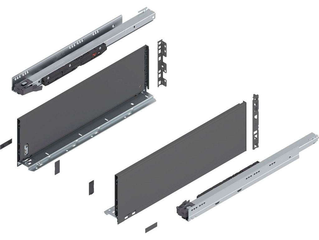Blum Legrabox pure H C Schubladenschienen Set | 1 Paar, 70kg 550mm | Tip On Vollauszug, oriongrau