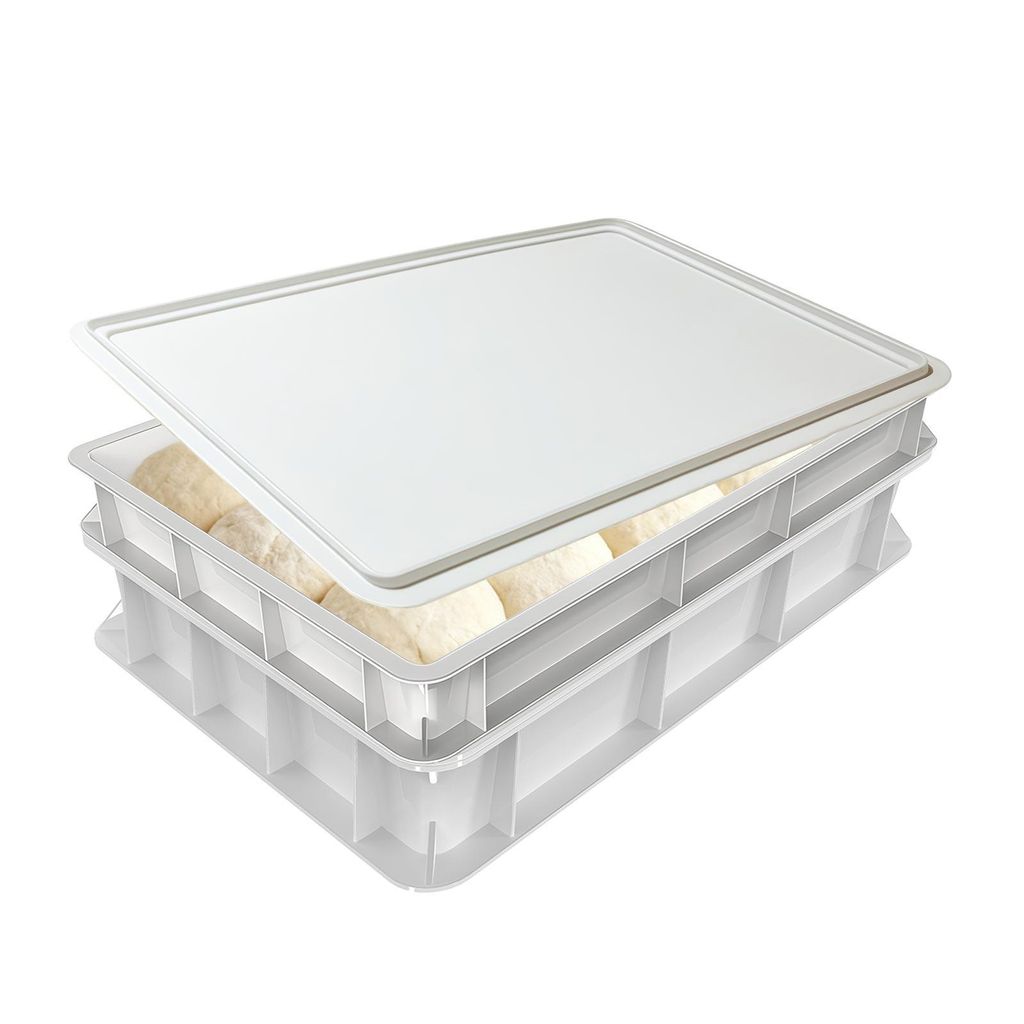 2x Pizzaballenbox mit Deckel, 40x30x7,5 cm | Gärbox, Produktbild 