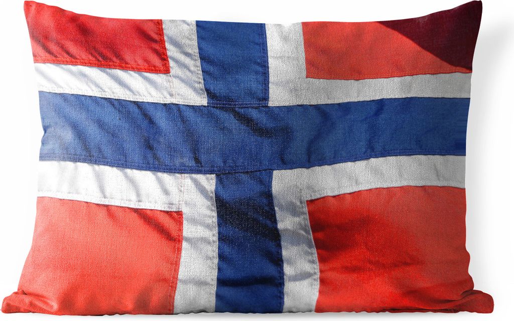 MuchoWow Outdoor Kissen - Die norwegische Flagge - 50x30 cm - Wetterfest - Lounge Kissen - Sofa kissen - Wohnzimmer Dekoration