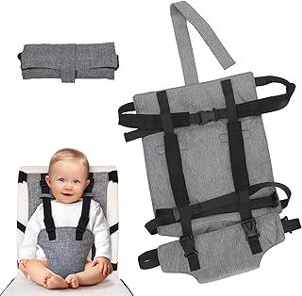 Cintura di sicurezza portatile per sedie da pranzo da viaggio, cintura di sicurezza portatile per bambini, cintura di sicurezza per seggiolone da viaggio, cintura di sicurezza pieghevole per seggiolone da viaggio, 6-36 mesi, per viaggi, casa, ristorante