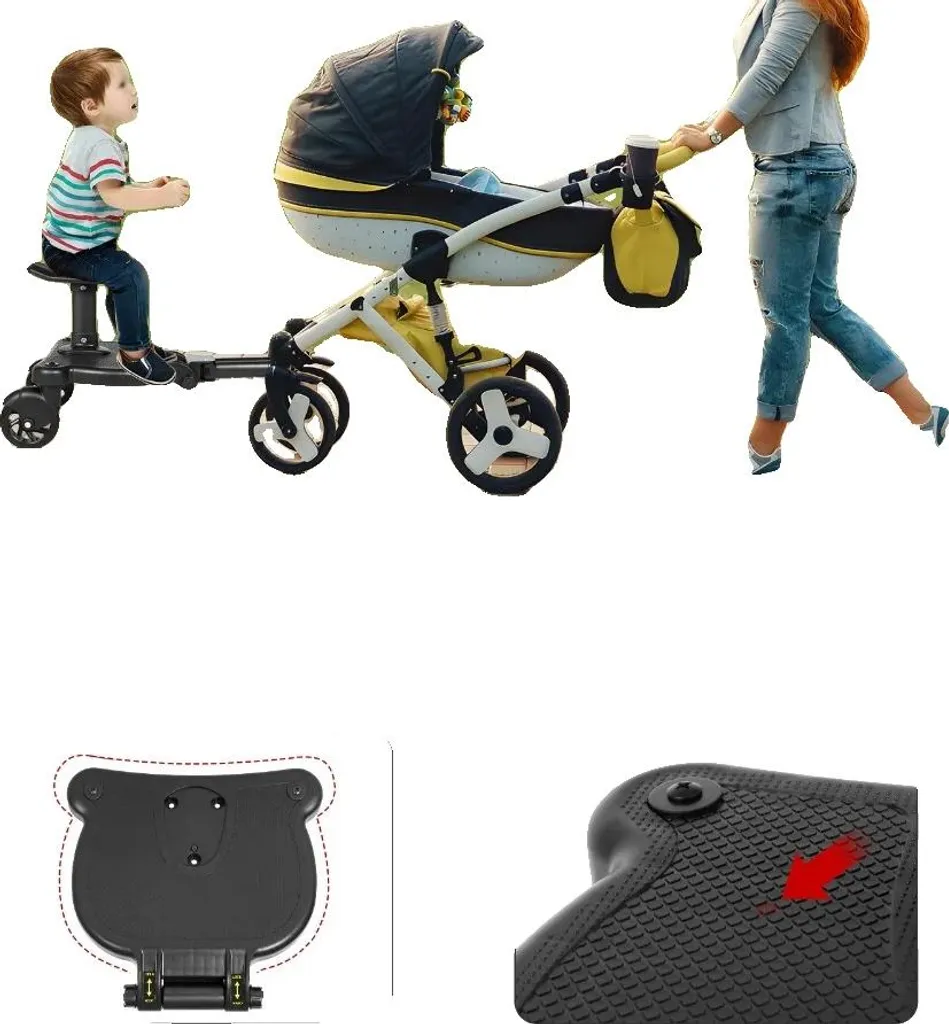 Planche à Roulette Poussette Universelle avec Siège Détachable 25kg