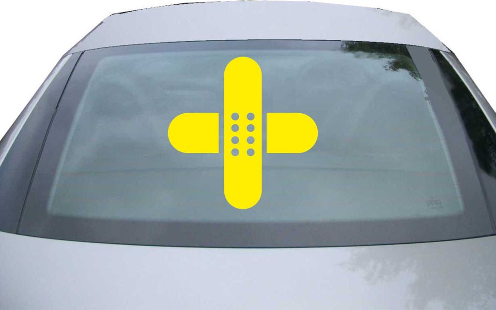 Indigos UG - Aufkleber Heckscheibe & Motorklappe DE6175 - gelb - 600x589 mm - skate board - Auto Scheiben Fenster Heckklappe Tuning Racing JDM - Di...
