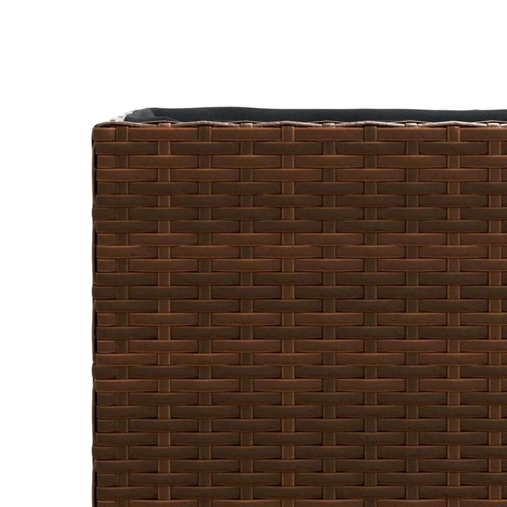 Bac surélevé 3 compartiments en poly rotin marron - Dim 105x30x32 cm - 9