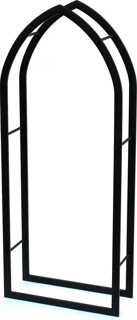 Range-bûches intérieur design en métal noir 123 cm pour bois de cheminée