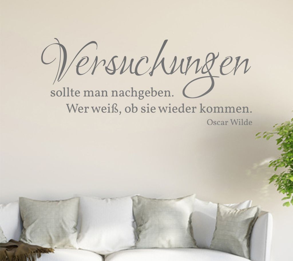 Versuchungen sollte man nachgeben .... Wandtattoo in 6 Größen - Wandaufkleber Wall Sticker - Dekoration, Küche, Wohnzimmer, Schlafzimmer, Badezi...
