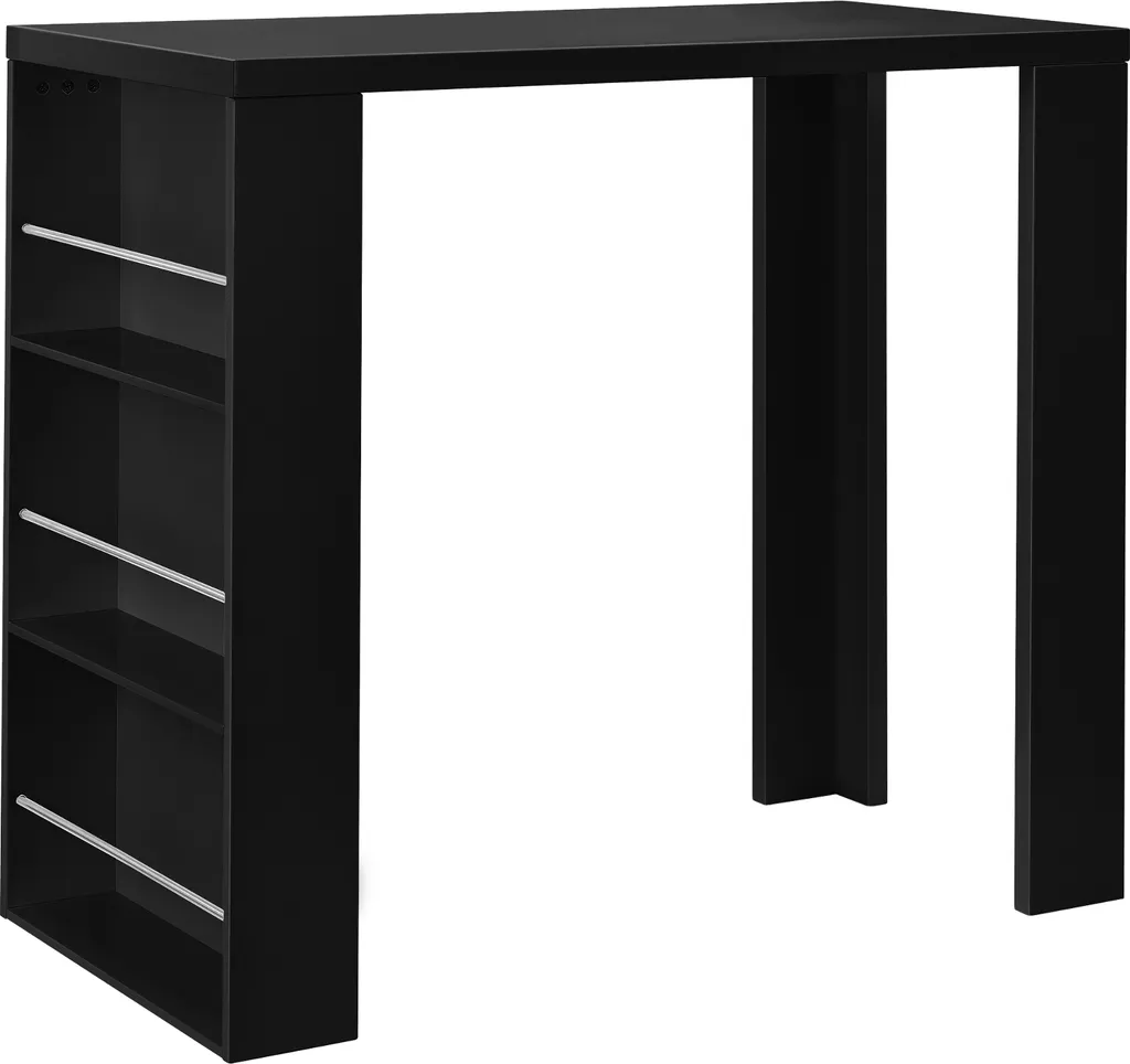 Comptoir de Bar Noir Mat Résistant - Table Haute Design avec Large Plateau