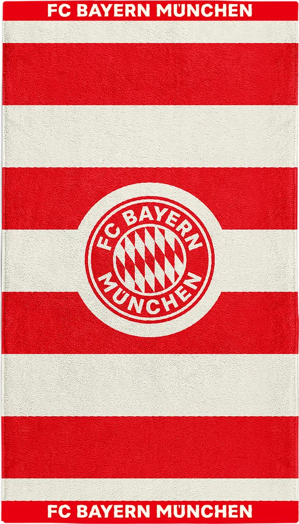 Serviette de Plage FC Bayern Stripes 140x70 cm Drap de Bain Sportif