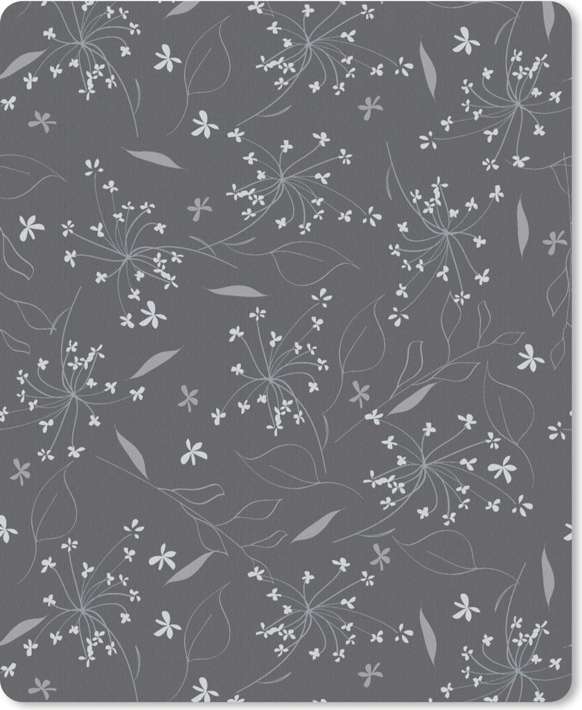 MuchoWow Mauspad Mousepad Blumen - Weiß - Muster 30x40 cm - Mousepads - Maus Mat - Pad - Mausunterlage - Mausmatten