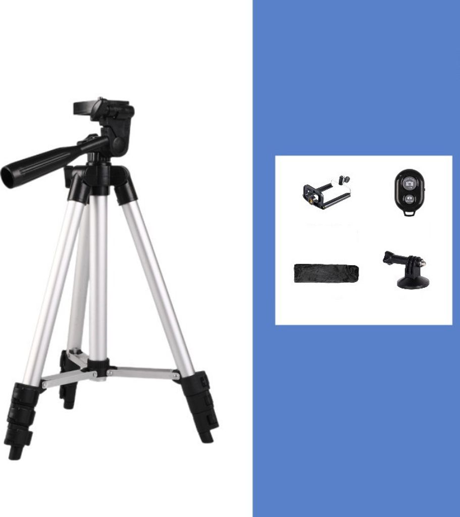ZELURXX Kamerastativ, faltbar und tragbar, mit Fernbedienung, Höhe 150 cm, 360° verstellbar, für Spiegelreflexkameras/Kamera/Handy, 36 x 8 x 8 c...