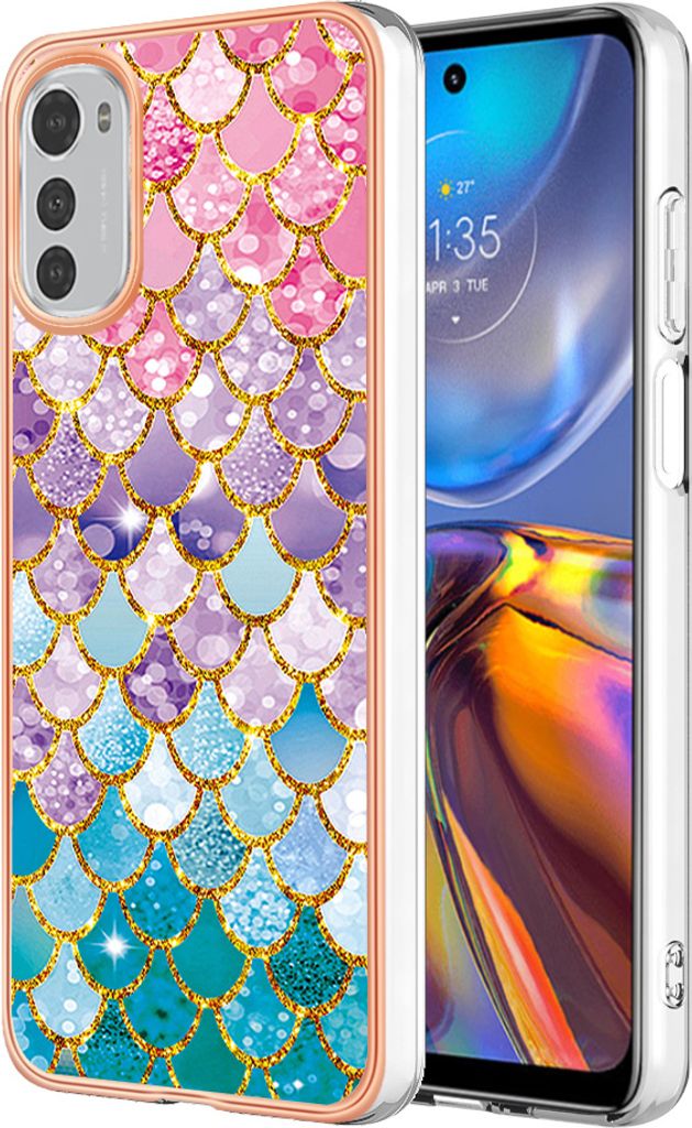 Hülle für Motorola Moto E32 / E32S Muster TPU Silikon Stoßdämpfer Bumper Schutzhülle Bunt