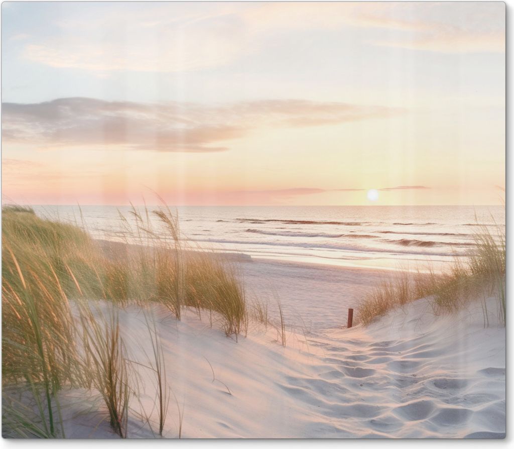 DEQORI Herdabdeckplatte Glas 1-tlg 'Abendruhe am Strand' Abdeckplatte Küche Glaskeramikkochfeld Herd
