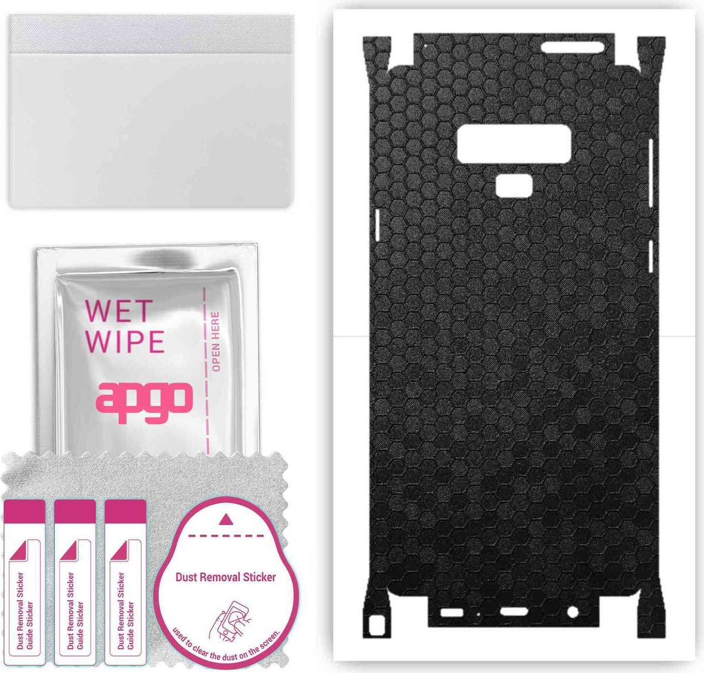 apgo Rückseite + Seiten Schutzfolie, Skin, kompatibel mit Samsung Galaxy Note 9, Hinten Displayschutzfolie aus Vinylfolie, kratzfest, einfache Mon...