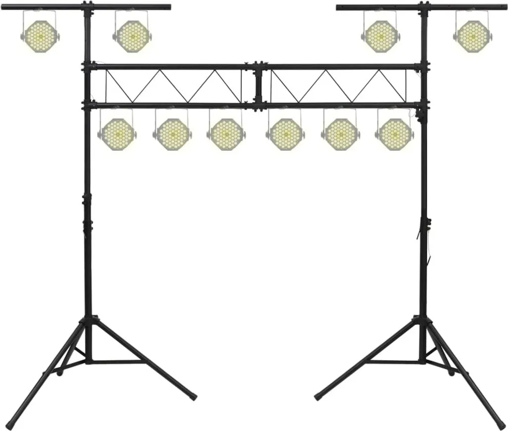 Grand Support pour Éclairage Suspendu de Terrasse Noir Réglable en Acier