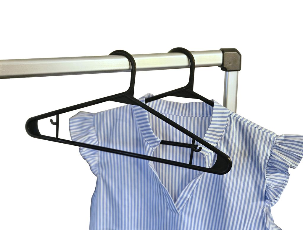 RUCO 20x Kleiderbügel Bügel Kunststoff schwarz stabil 20er Set Germany