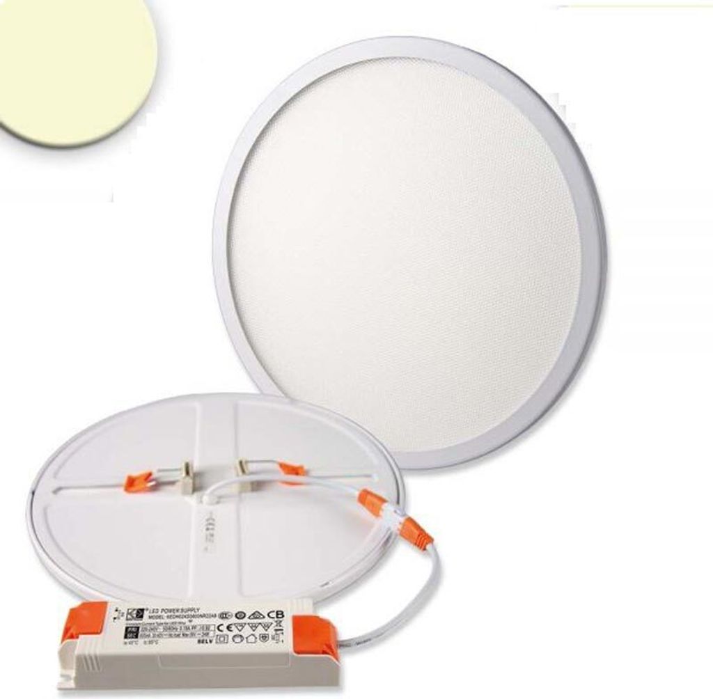 ISOLED LED Downlight Flex 23W, prismatisch, 120°, Lochausschnitt 50-210mm, warmweiß, dimmbar