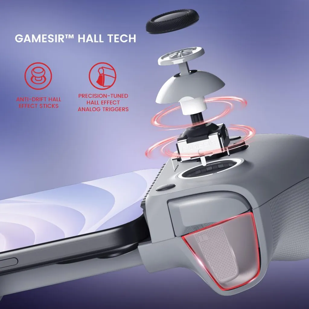 Manette de jeu G8 Plus Bluetooth avec joystick à effet Hall Hall USB