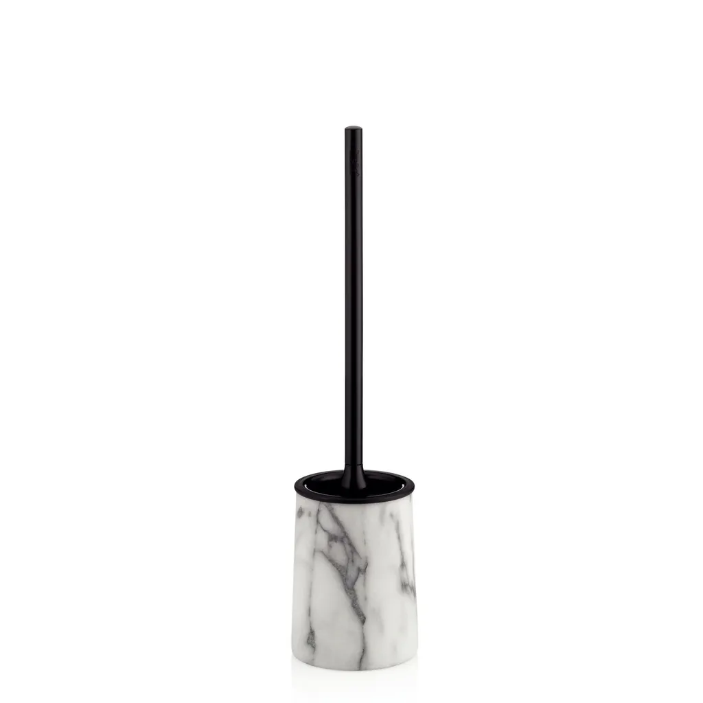 KELA Varde KL-20028 Brosse de Toilette en Marbre Blanc Chic 47,5 cm