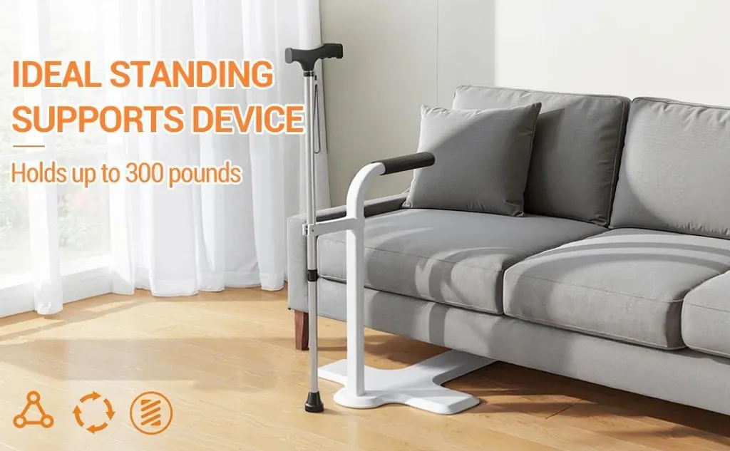 Appui de sortie de lit pour senior barre de soutien ajustable blanche - 8