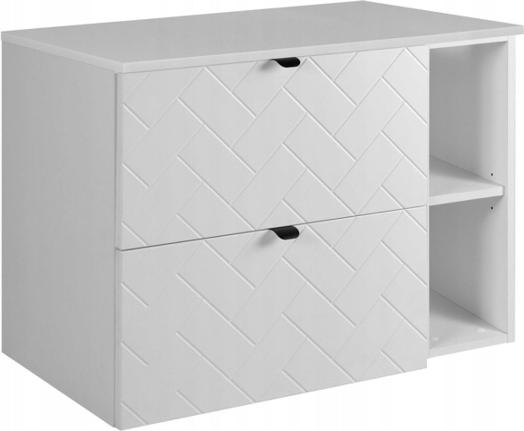 RODAN | Waschbeckunterschrank 80 cm - Weiß Matt - Badezimmerschränke - Badmöbel - Waschbecken Unterschränke - Arbeitsplatte - Weißes Bücherregal
