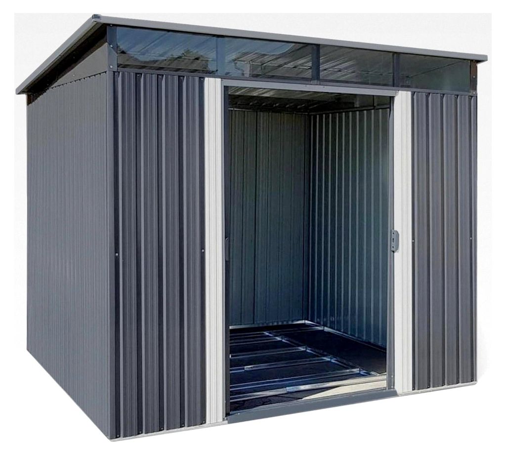 Metallgerätehaus mit Pultdach, Geräteschuppen Skylight, 5,6m² (B 238cm x T 238cm x H 202cm)