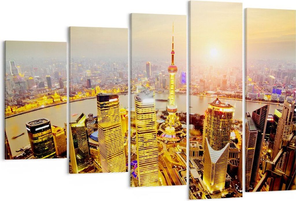 Bild auf Leinwand - Leinwandbild - Architektur asien gebäude - 150x100cm - Wand Bild - Wanddeko - Leinwanddruck - Bilder - Kunstdruck - Wanddekora...