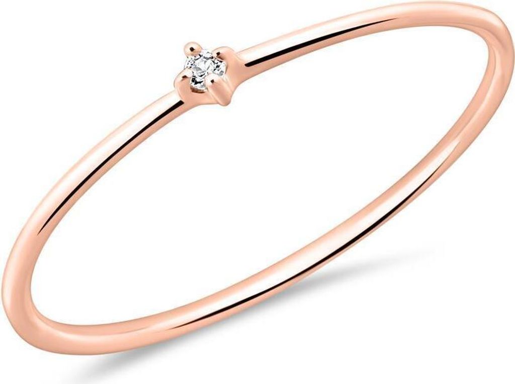 Unique Ring Damen aus 14-karätigem Roségold mit Weißtopas (Größe 54mm)