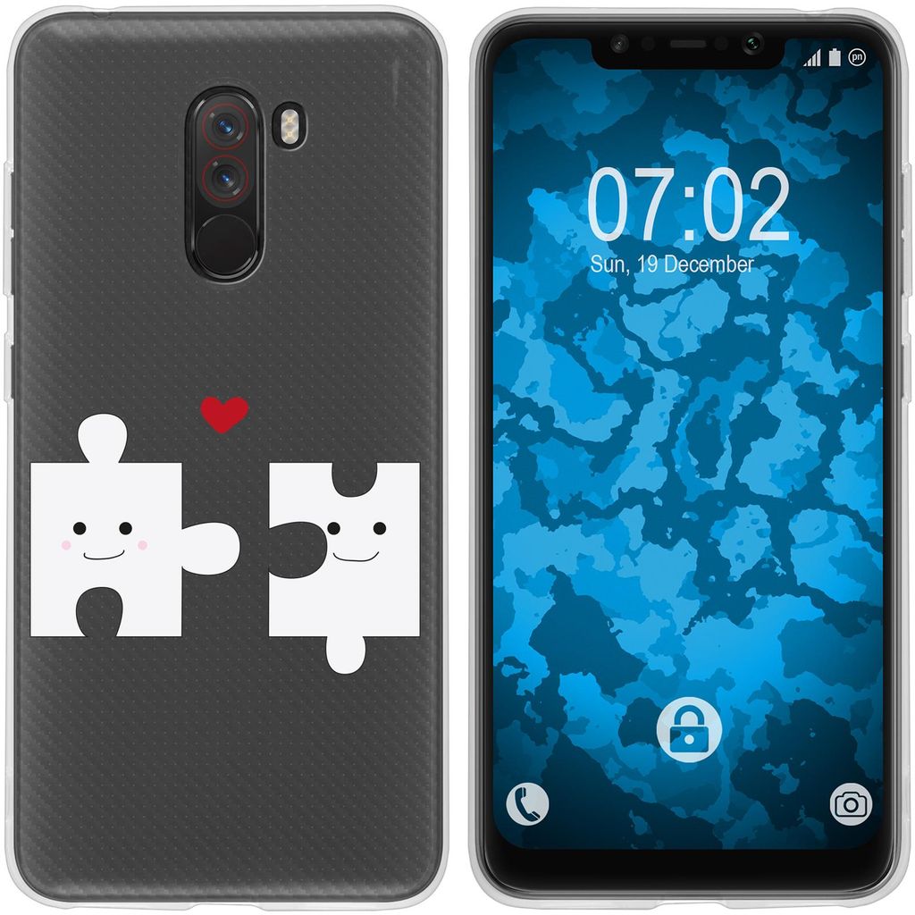 PhoneNatic Case kompatibel mit Xiaomi Pocophone F1 Silikon-Hülle in Love Beziehung M1